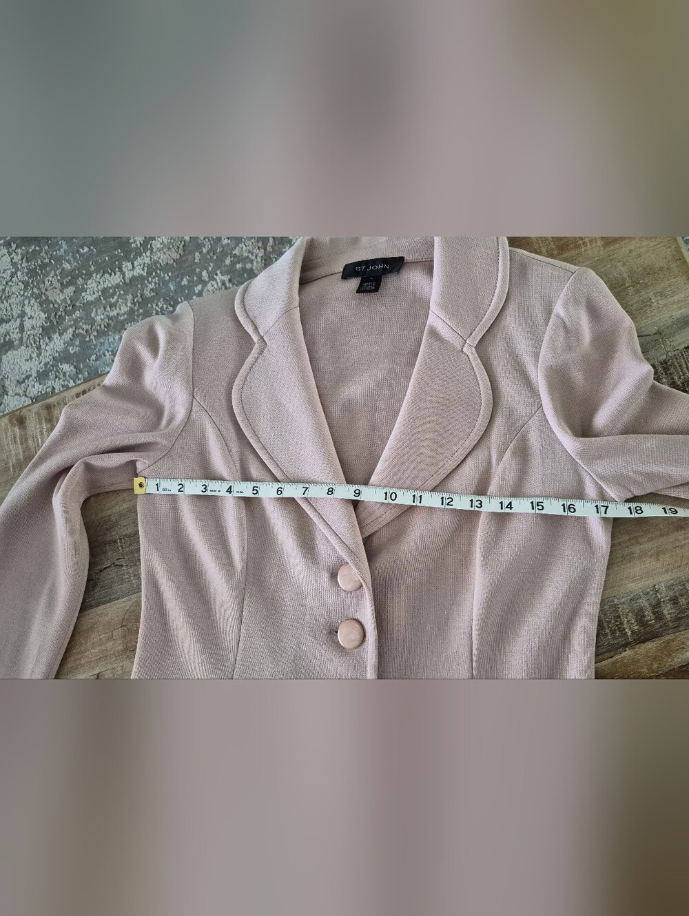 St. John Collection Blush Pink Wool Blend Blazer Jacket Size 8 Tailored - Picture 10 of 10